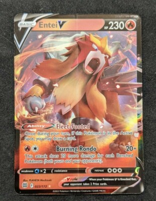 Pokemon TCG Entei V 022/172 Brilliant Stars Misprint Bubbled Near Mint |  eBay
