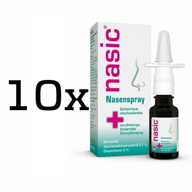 10x Nasic Nasenspray für Erwachsene, 15 ml,  PZN 10065578