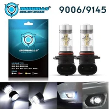 IRONWALLS 9145 100W LED Fog Driving Light Bulb 9140 H10 6000K Super White Bright