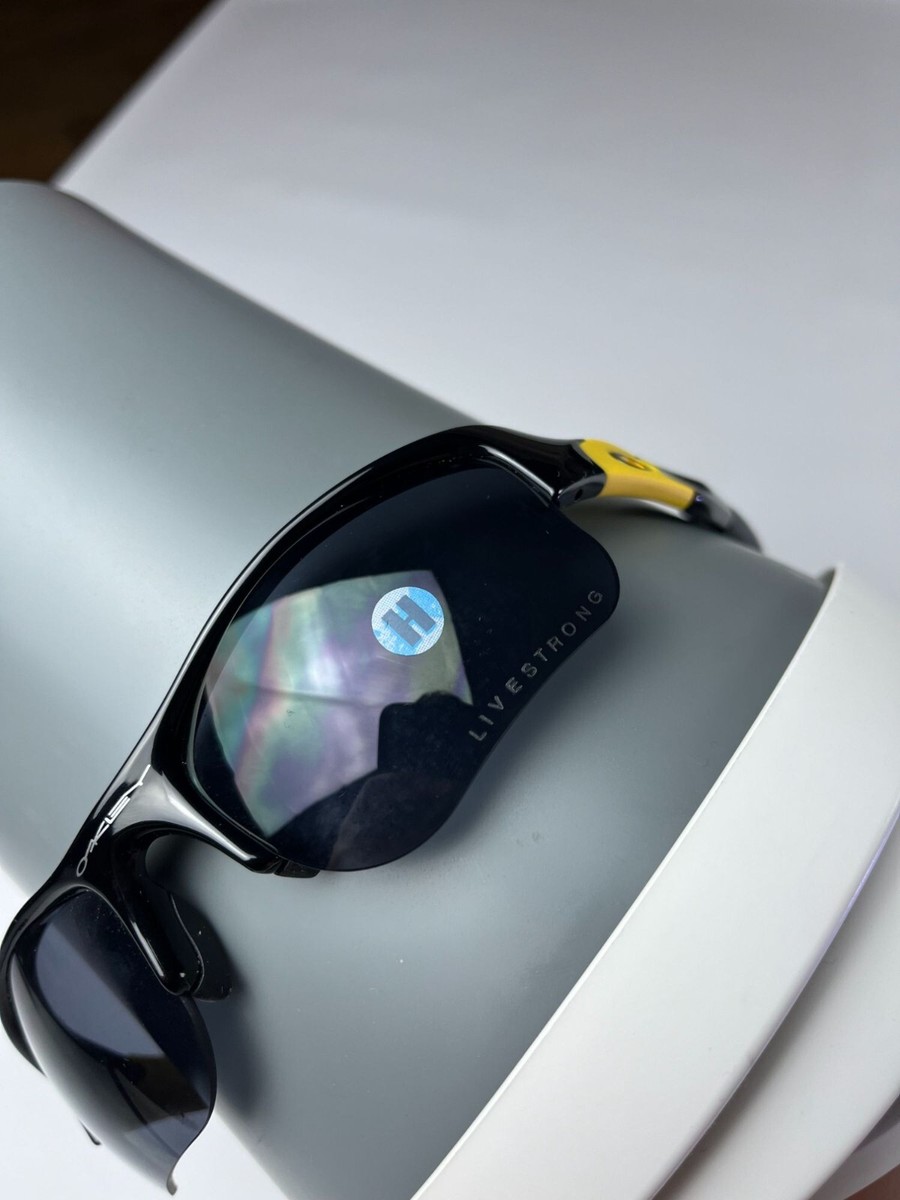 Oakley Flak Vintage 90s Sunglasses Black & Yellow Wraparound UV