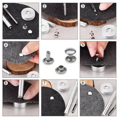 360x Metal Snap Fasteners Kit Press Studs Buttons Tool Women Men Craft Leather A - Picture 11 of 12