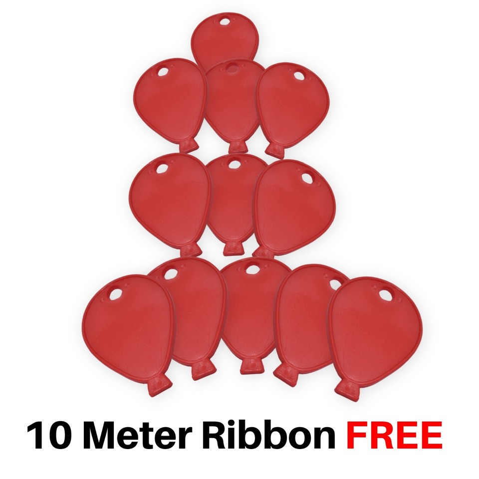 Balloon Weight HELIUM Plastic Heart Weights Quality Ribbons WEDDING ...