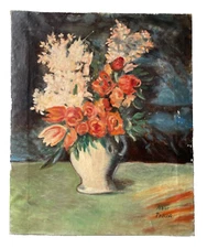 MAAR PICASSO SIGNED - Impressionist Oil on Canvas - Bouquet of Flowers in a Vase