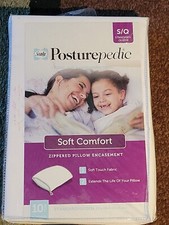 NEW Sealy Posturepedic SOFT Comfort Zippered Pillow Protector Standard /Queen