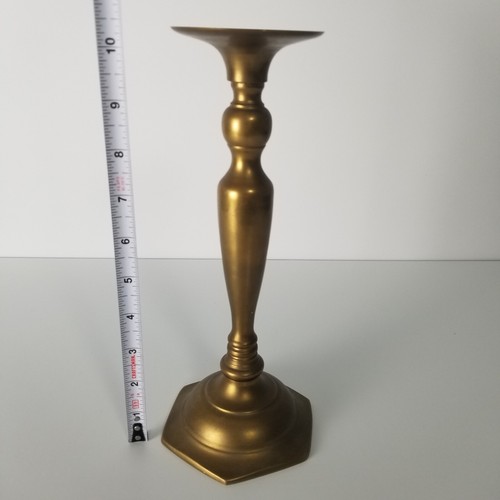 VINTAGE Messing 10,5 Zoll Kerzenständer Sechseck Sockel Kegel Hochzeit Klassiker - Bild 4 von 6