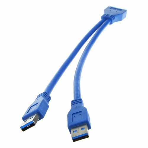 USB 3.0 A to 20 Pin Motherboard Extension Cable Y Splitter 0.3m - Picture 4 of 7