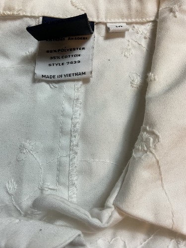Barco Uniforms Womens Size Medium White Button-up Lab/Spa Technician Coat Floral - Picture 6 of 8