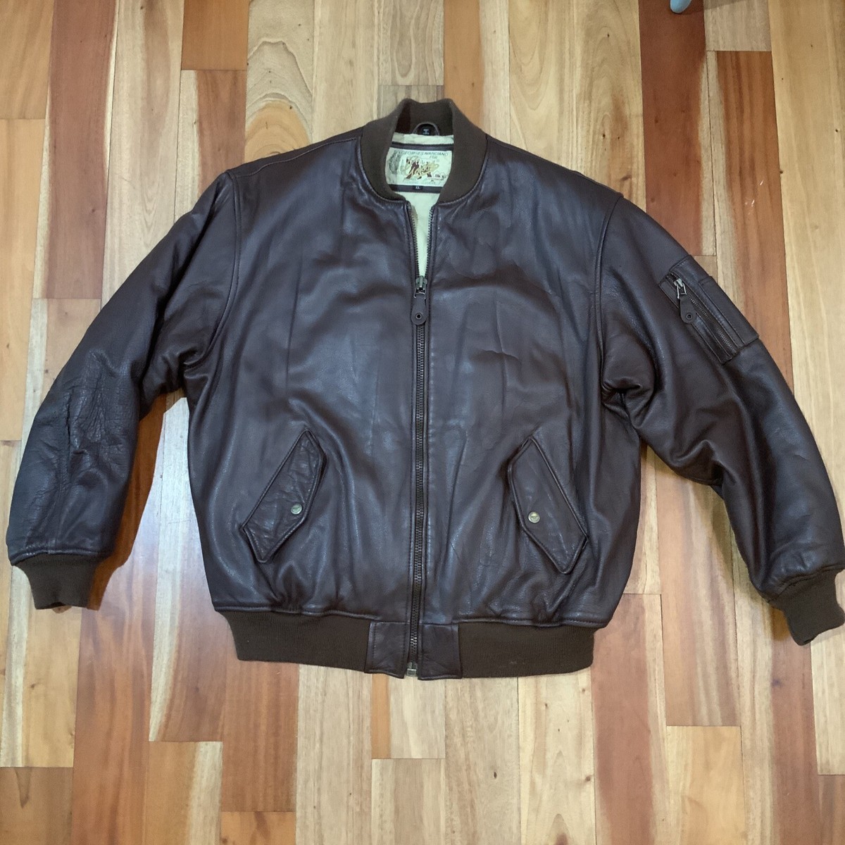 Vintage Guess Georges Marciano Genuine Leather Jacket Bomber