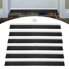 6 Pcs Aluminum Alloy Nylon Door Brush Sweep Seal Sliding Door Brush Seal Strip