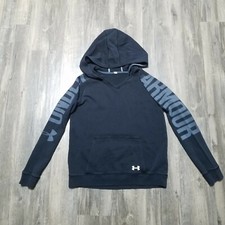 Under Armour Loose Fit Kids Hoodie Spellout Sleeves Sweatshirt Size Youth Large