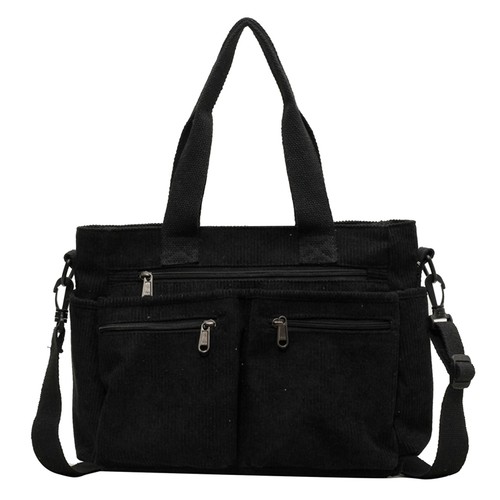 Corduroy Bag Large Capacity College Tote Bag Shoulder Tote Bag - Picture 15 of 16