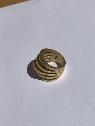 Gold Statement / Cocktail Ring size 7 with matching earrings - Picture 8 of 14