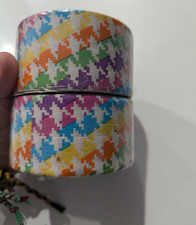 2 Rainbow Houndstooth duct tape roll Duck Brand NIP 1.88" x 10 yd DISCONTINUED