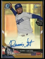 2018 Bowman #PA-DS Dennis Santana Prospect Autographs Gold # /50