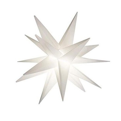  18'' Easy Assembly White LED Moravian Star - Hanging 18 Inch Battery Timer