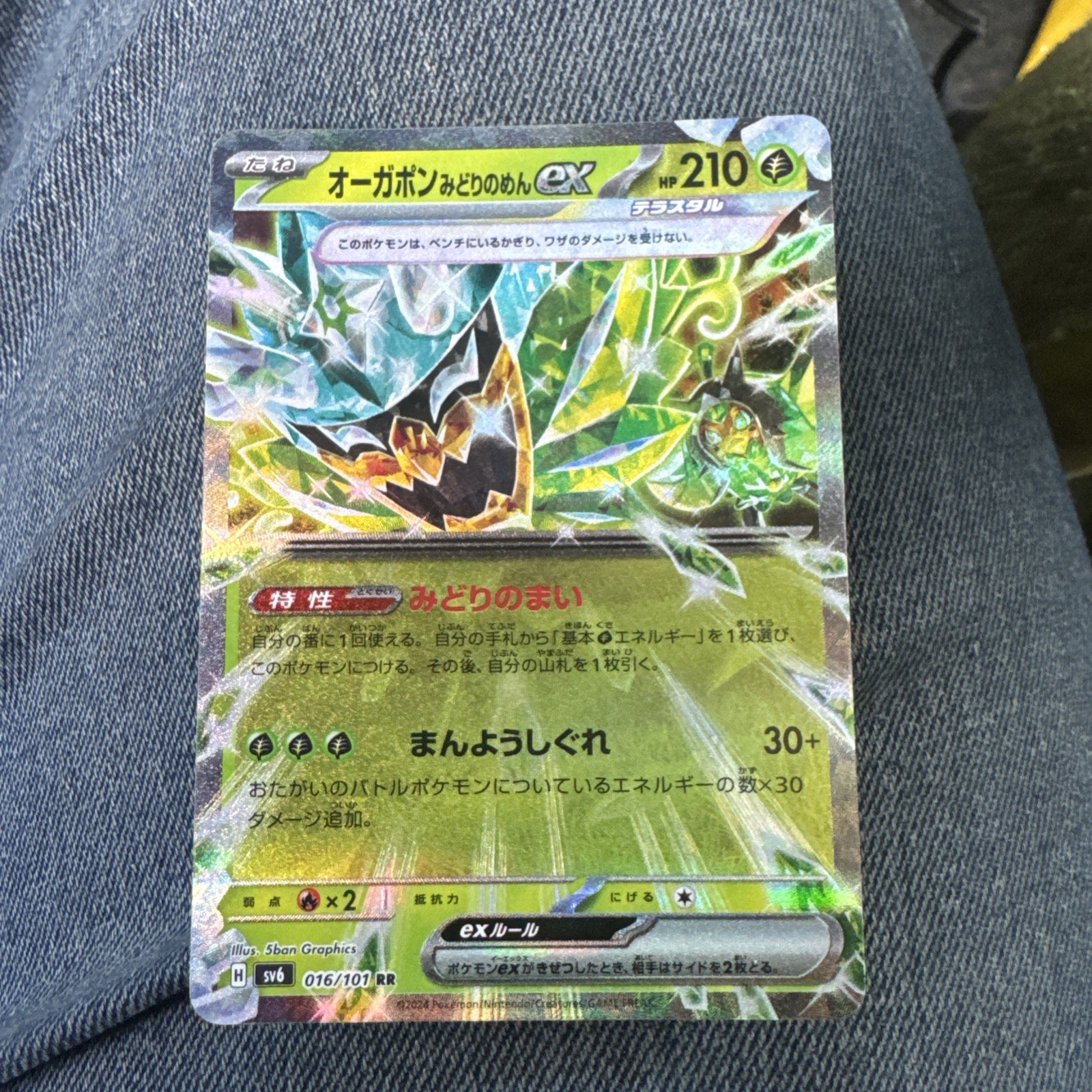 Teal Mask Ogerpon ex 16/101 RR Pokemon Japanese Mask of Change sv6 NM