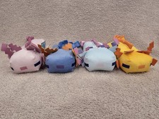 NEW 7 Minecraft Axolotl Plush Complete Set All 4 Colors Toy Factory NWT