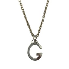 GUCCI G Motif Necklace Silver 925 Unisex D4 Used