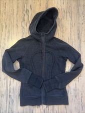 Lululemon Scuba Hoodie, Full Zip, Size Women's 4 Black, Cotton Sweatshirt