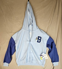 Bluey size extra large 14 to 16 zip up Hoodie light blue dark blue sleeves