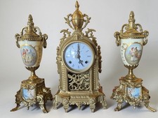 Gorgeous Ornate Imperial Italian Mantle Clock And Garnitures