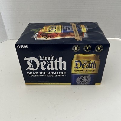Liquid Death, Dead Billionaire Iced Tea, 6 Pack (12 Oz Cans), Half Lemonade