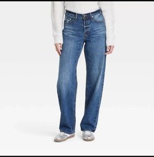 Universal Thread Women's Mid-Rise Baggy Jeans Classic 90's Vintage Straight Fit