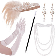 1920S Gatsby Accessories Set, 5 PCS Roaring Costume Flapper Party for Women Head