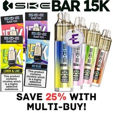 SKE Bar 15K 15000 Puffs Vape Kit Crystal Prefilled Refill Pen Pods | 20mg Shot
