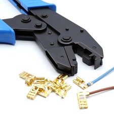 Crimp Zange Presszange für gewinkelte Winkel Kabelschuhe ohne Isolierung 6,3 mm