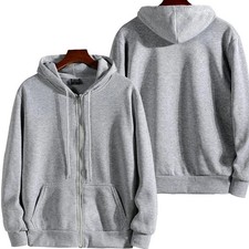 Men's Heavy Weight Regular Fleece Lined Zip Up Hoodie Sweater Jacket