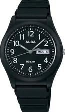 Seiko ALBA Quartz AQPJ411 Watch Sporty Waterproof Black New from JAPAN