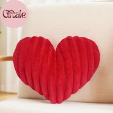 16 Inch Red Heart Pillow Cute Decorative Throw Pillows, Heart Shaped Soft Fluffy