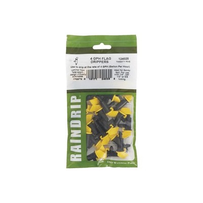 Raindrip 124025B Yellow 4 GPH 40 PSI Non-Pressure Flag Dripper 1/4 & 1/2 in.