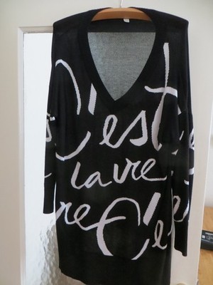 Longpullover mit Schriftzug ''C'est la vie''