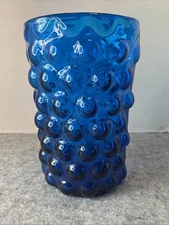 Blenko 6041 Turquoise Bubble Vase. Vintage Glass. Turquoise Blue