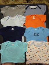 Boys Sz 12m Lot Of 8 Short Sleeve One Piece Outfits NICE 