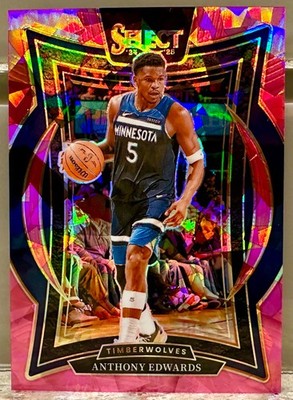 JERSEY # MATCH! 2024-25 Panini Select Anthony Edwards Pink Ice! WOLVES! READ!