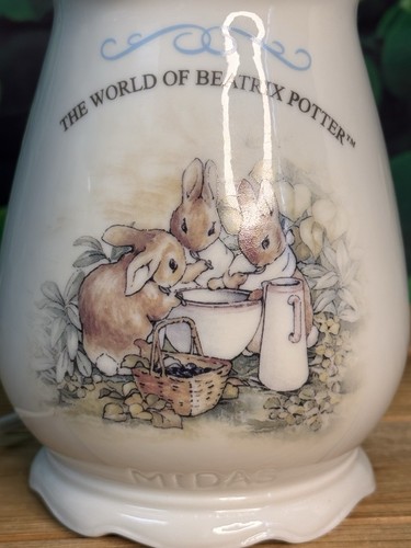 RARE Beatrix Potter Ceramic Wax Warmer Lamp - MIDAS Peter Rabbit Scene - Picture 17 of 17