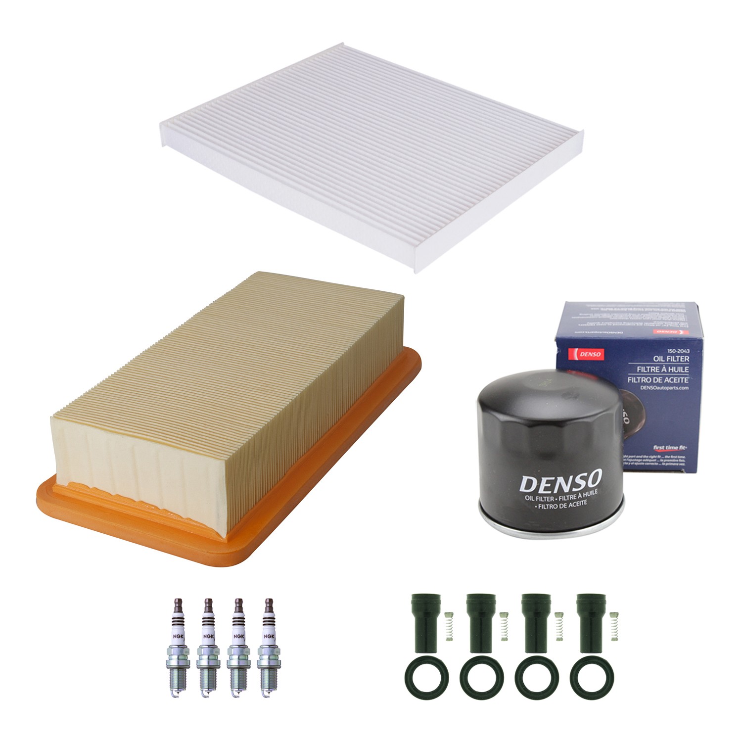 Denso Tune Up Kit NGK 4 Spark Plugs  Boots Kit for Accent 1.6L L4 DOHC Vin C