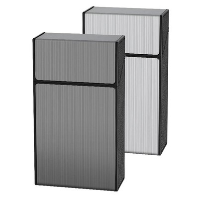Cigarette Case 2 Pack 100mm 100 s King Size(Black + 100mm, Black + Silver 