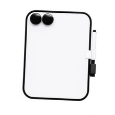 6" X 8" Small White Board with Erasable Markers and 2 Magnets Black  ABS