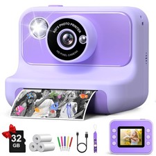 Kids Camera Instant Print, Christmas Birthday Gifts for Girls and Boys, 1080P...