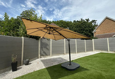 IKEA SEGLARÖ Hanging Parasol with Base UV-Resistant Cantilever Garden Umbrella