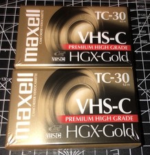 2 Maxell VHS-C TC-30 HGX-Gold Premium High Grade Video Tapes NEW SEALED