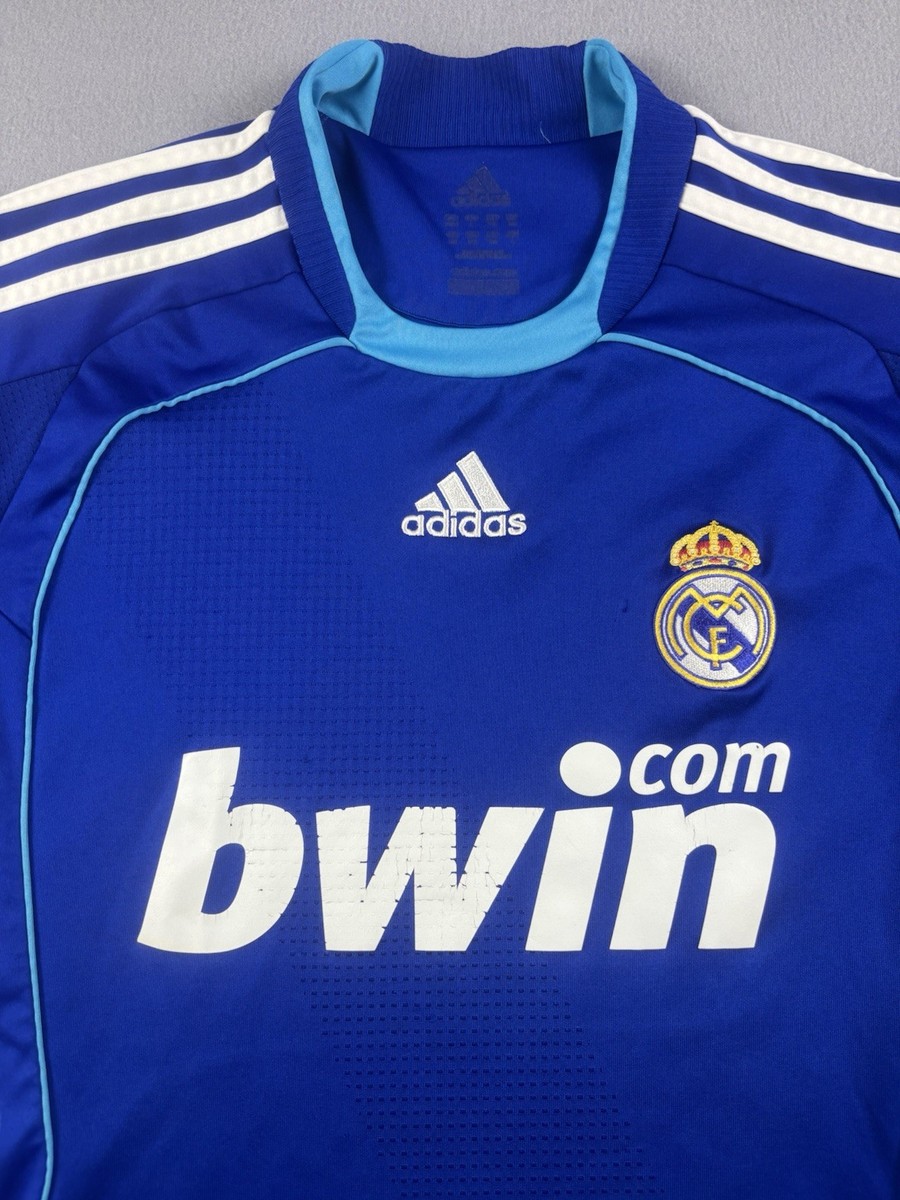 Adidas Real Madrid Bwin Soccer Jersey Youth Large SS Blue