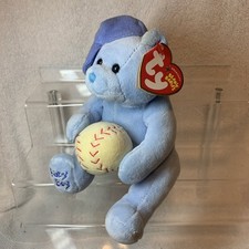 Ty Beanie Baby - BABY BOY the Bear Holding a Baseball NWT Plush Stuffed Toy.T5
