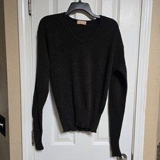 Vintage 1950 Jantzen Kharafleece Grey Vee Neck Sweater Made in USA Large 