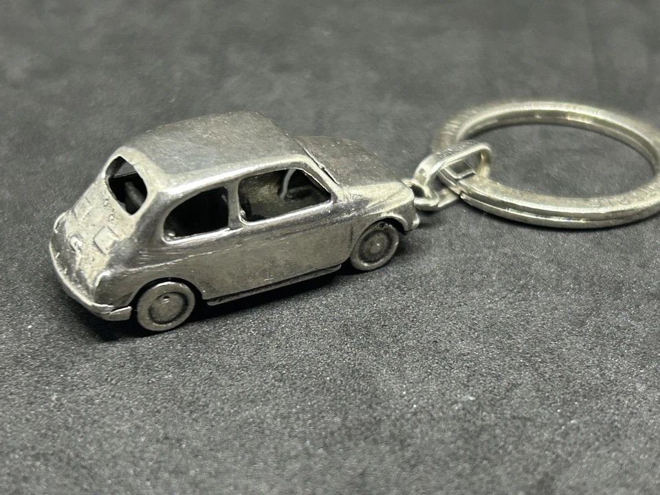 Portachiavi in argento 925 auto Fiat 500 Vintage - Immagine 4 di 4