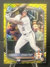 2025 Bowman Draft Ethan Frey Chrome Yellow Reptilian Refractor 1st #/75